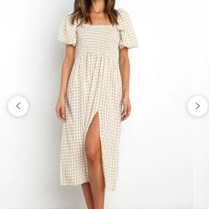 Petal & Pup Cunningham Dress - Beige Gingham